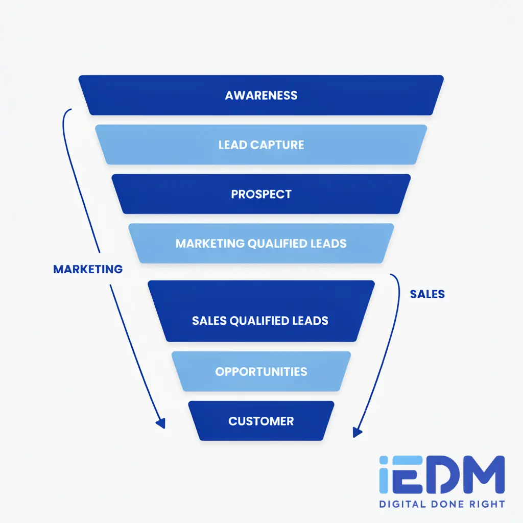 lead generation funnel from website visitor to customer