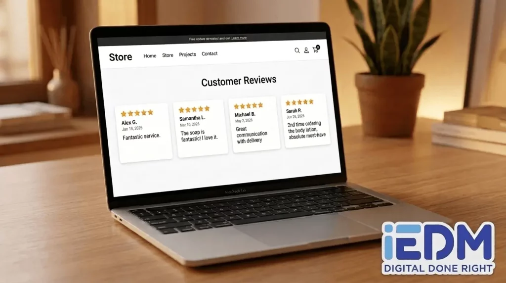 Genuine customer reviews displayed on a trusted online store website