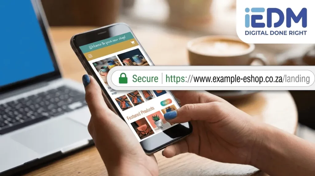 Customer completing a secure online store checkout