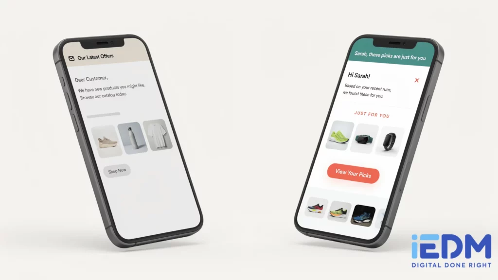 Comparison of generic vs personalised digital marketing communication on mobile