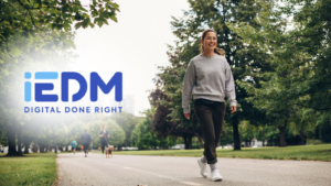 Person taking a brisk walk outdoors during a workday to support exercise and brain health